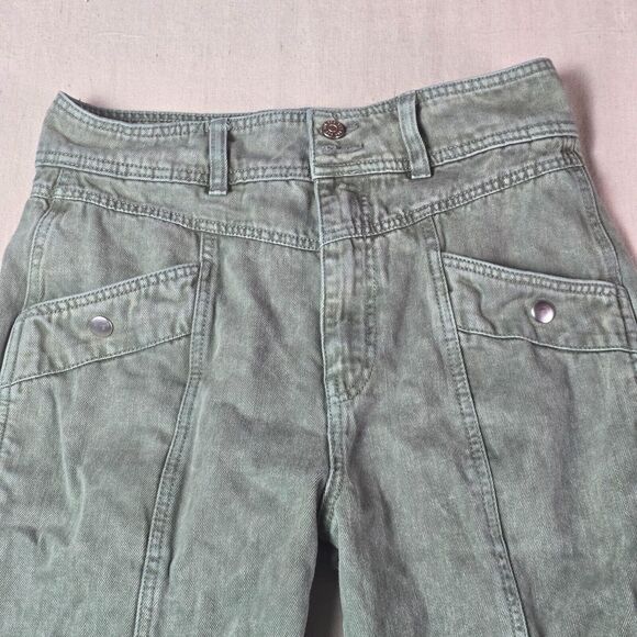 BDG Faded Green Acid Wash Denim Grunge Mom Jeans Womens Size 30 - Picture 12 of 16